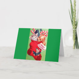 ヴィンテージの世紀半ばの美しいベビーの子犬の子ネコ シーズンカード