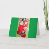 ヴィンテージの世紀半ばの美しいベビーの子犬の子ネコ シーズンカード (正面)