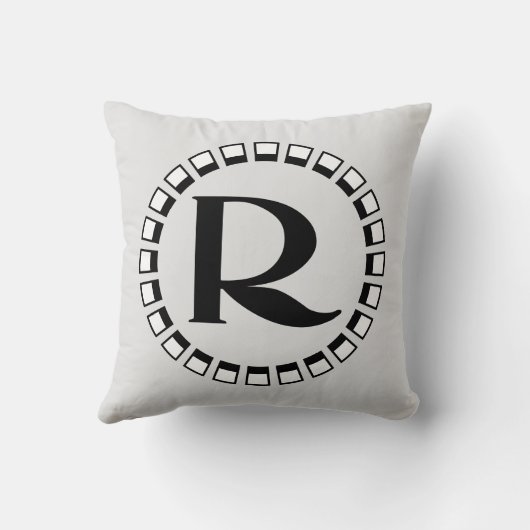 ヴィンテージの世紀末、モノグラムR クッション (裏面)
