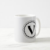 ヴィンテージの世紀末、モノグラムV コーヒーマグカップ (正面右)
