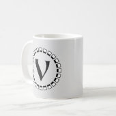 ヴィンテージの世紀末、モノグラムV コーヒーマグカップ (正面左)
