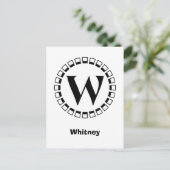 ヴィンテージの世紀末、モノグラムW ポストカード (スタンド正面)