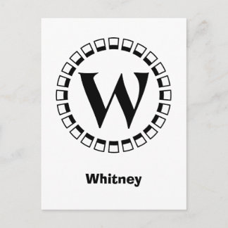 ヴィンテージの世紀末、モノグラムW ポストカード