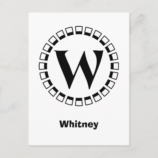 ヴィンテージの世紀末、モノグラムW ポストカード (正面)