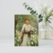 ヴィンテージの中に立っている春の花 ポストカード (スタンド正面)