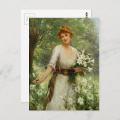 ヴィンテージの中に立っている春の花 ポストカード (正面/裏面)