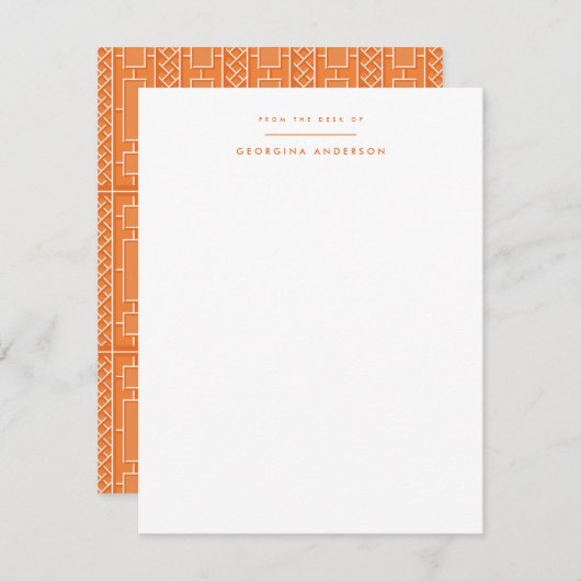 ヴィンテージの中タイルの個人文房具 ノートカード (正面/裏面)