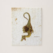 ヴィンテージの中世ドラゴンのデザイン ジグソーパズル (縦)