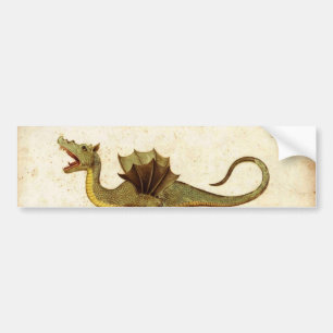 ヴィンテージの中世ドラゴンのデザイン バンパーステッカー