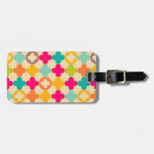 ヴィンテージの中世ロゼットパターン ラゲッジタグ (正面横)