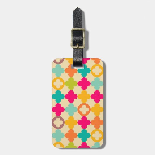 ヴィンテージの中世ロゼットパターン ラゲッジタグ (正面縦)