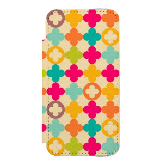 ヴィンテージの中世ロゼットパターン INCIPIO iPhoneウォレットケース (フォリオ 正面)