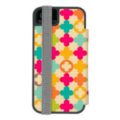 ヴィンテージの中世ロゼットパターン INCIPIO iPhoneウォレットケース (フォリオ裏面)