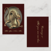 ヴィンテージの中国のなドラゴンATC ACEO 名刺 (正面/裏面)