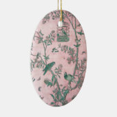 ヴィンテージの中国のな花模様カット セラミックオーナメント (右)