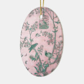 ヴィンテージの中国のな花模様カット セラミックオーナメント (左)