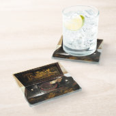 ヴィンテージの中国のな茶箱 ガラスコースター (アングル)