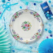 ヴィンテージの中国パターン手塗りの紙皿 ペーパープレート (パーティー)