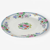 ヴィンテージの中国パターン手塗りの紙皿 ペーパープレート (アングル)