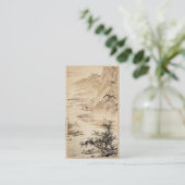 ヴィンテージの中国人のSumi-eの絵画の景色の景色 名刺 (スタンド正面)