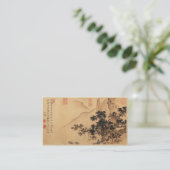 ヴィンテージの中国人のSumi-eの絵画の景色の景色 名刺 (スタンド正面)