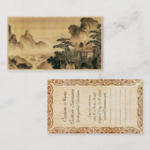 ヴィンテージの中国人のSumi-eの絵画の景色の景色 名刺 (正面/裏面)