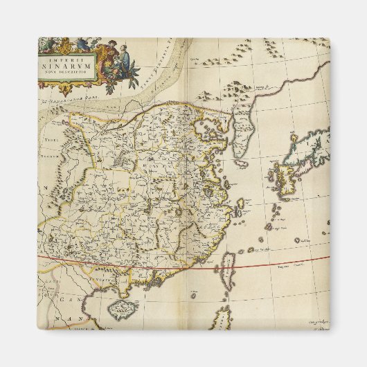 ヴィンテージの中国地図 | 1662 マグネット (正面)