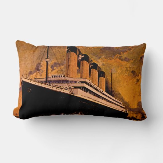 ヴィンテージの乗客の遠洋定期船巨大なCunard ランバークッション (正面)