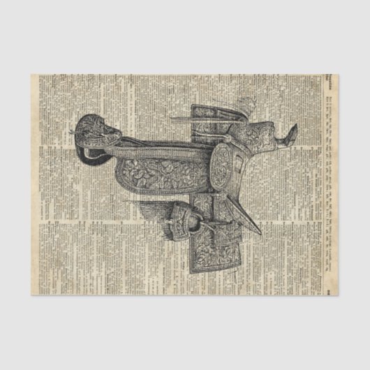 ヴィンテージの乗馬のサドル辞書の芸術 薄葉紙 (正面)