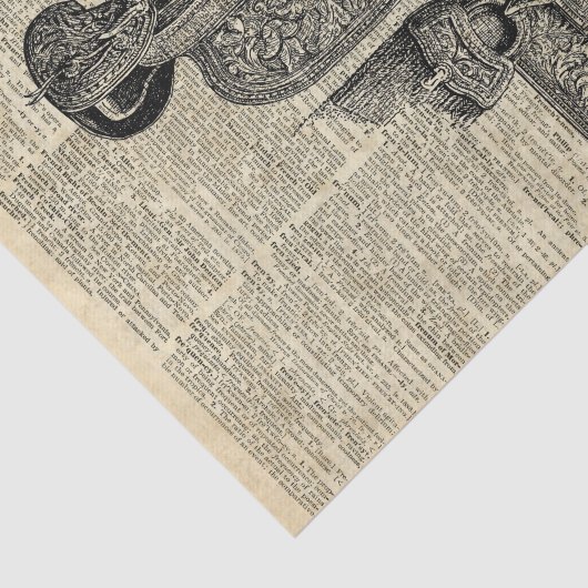 ヴィンテージの乗馬のサドル辞書の芸術 薄葉紙 (詳細)