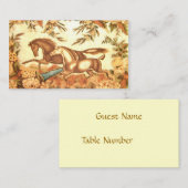 ヴィンテージの乗馬の馬のプレイスカードのプロフィールカード プレイスカード (正面/裏面)