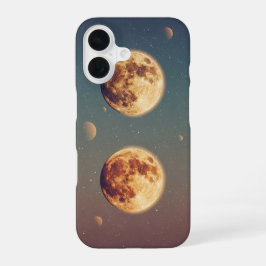 ヴィンテージの二つの月 iPhone 16ケース