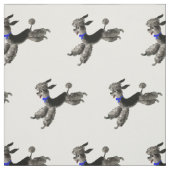 ヴィンテージの五十年代の幸せで黒いプードル ファブリック (見本)