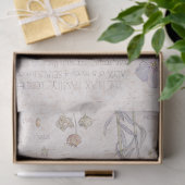 ヴィンテージの亜麻の野生の花によってはティッシュペーパーが開花します 薄葉紙 (ギフト)