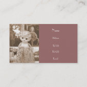 ヴィンテージの人形の出来事 名刺 (裏面)