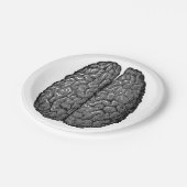 ヴィンテージの人間の脳のイラストレーション ペーパープレート (アングル)