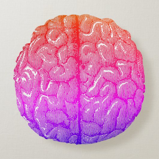 ヴィンテージの人間の脳のイラストレーションIpanema ラウンドクッション (正面)