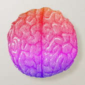 ヴィンテージの人間の脳のイラストレーションIpanema ラウンドクッション (裏面)