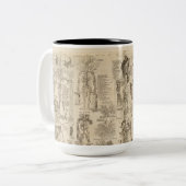 ヴィンテージの人間の解剖学のマグ ツートーンマグカップ (正面左)