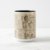 ヴィンテージの人間の解剖学のマグ ツートーンマグカップ (中央)