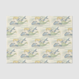 ヴィンテージの人魚とイルカの航海の切り離 薄葉紙