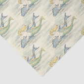 ヴィンテージの人魚とイルカの航海の切り離 薄葉紙 (詳細)