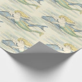 ヴィンテージの人魚と航海のイルカの工芸品又はギフト ラッピングペーパー (角)