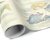 ヴィンテージの人魚と航海のイルカの工芸品又はギフト ラッピングペーパー (ロールコーナー)