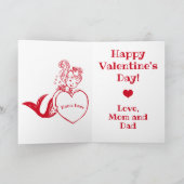 ヴィンテージの人魚のバレンタインデー シーズンカード (内部)