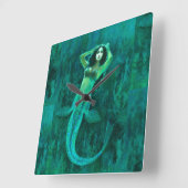 ヴィンテージの人魚の正方形の柱時計 スクエア壁時計 (傾斜)