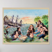 ヴィンテージの人魚の海 ポスター (正面)