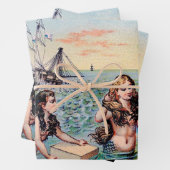 ヴィンテージの人魚の海 ラッピングペーパーシート (インサイチュ)