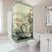 ヴィンテージの人魚の芸術のシャワー・カーテン シャワーカーテン (インサイチュ)