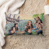 ヴィンテージの人魚海 ランバークッション (ブランケット)